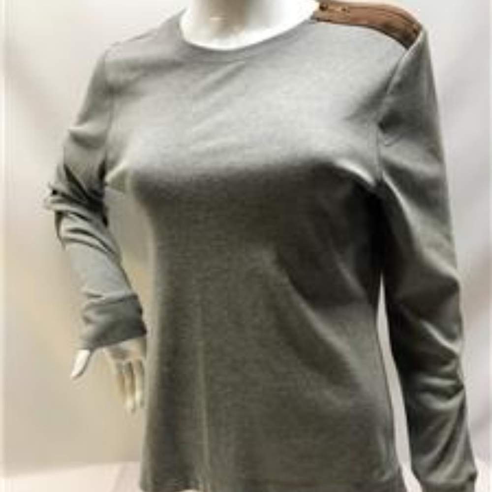 Ralph Lauren Gray Crewneck Top w/ Elbow Patches XL